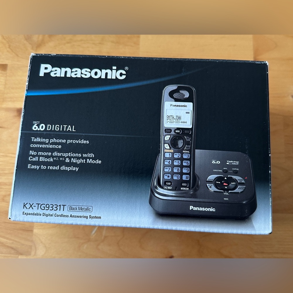 Panasonic Black Cordless Phone System Answering Machine